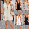 Women's Sleeveless Lace-up Fashion Casual Loose Jumpsuit