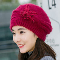 Warm knitted wool hat