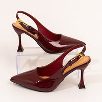 Back-strap Leopard-print Closed-toe High-heeled Womens Sandals