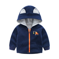 Thicken Children's Hooded Zipper Shirt For Small And Medium-sized