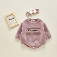 Baby Alphabet Plus Velvet One-piece Romper