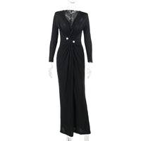 New Stylish V-neck Long-sleeve Split Dress