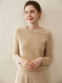 Pure Cashmere Shirt Women's Crew Neck Pullover Sweater