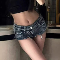 American Hot Girl Burrs Tassels Denim Shorts