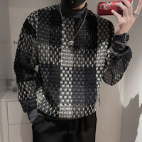 New Men's Color Matching Fashion Brand Classic Style Casual Texture Sweater