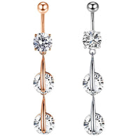European And American Fashion Pendant Love Heart Zircon Belly Button Ring