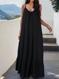 Strapless Sleeveless Solid-color Dress