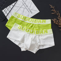 Men's Fashion Low Waist Panties U Convex Pure Cotton Boxer Brief Slim Sports Breathable Boxers