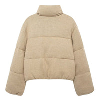 European And American Fashion Stand Collar Long Sleeve Cotton Jacket Coat