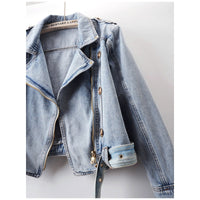 Women's Short Loose Top Motorcycle Jacket