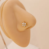 Flower Cross Cloud Snake Bat Shaped Zircon Stainless Steel L Rod Nose Stud