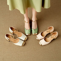 New Chinese-style Closed-toe Hollow-out Sandals For Women