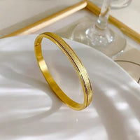 Girls Alloy Gilded Sand Gold Frosted Snap Bracelet