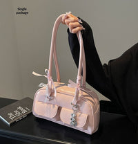 Bow-tie Ribbon Bowling Bag A Stylish High-capacity Shoulder And Tote Bag