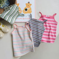 Girls' Cartoon Embroidered Slim Stretch Casual Vest
