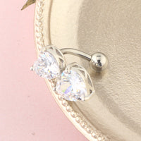 Peach Heart Cross-border Zircon Water Drop Belly Button Ring Doctor