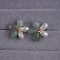 Natural Freshwater Pearl Plum Blossom Earrings