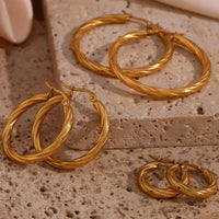 Fashionable Simple And Luxe Stainless Steel C-Shaped Earrings For Women