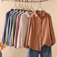 Artistic Yarn Dyed Striped Womens Top