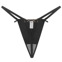 Women's T-back Love Chain Bow Low Waist Seamless Underwear