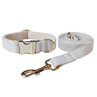 Milky White Velvet Dog Collar Alloy Buckle Pet Supplies