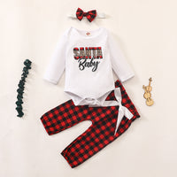Three-piece Dress Plaid Trousers Bow Tie
