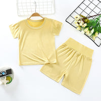 Modal Children's Short-sleeved Suit Boys And Girls Short-sleeved Shorts Two-piece Infant Baby Clothes
