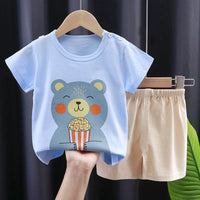 Children's Short-sleeved Suit Summer T-shirt Pure Cotton