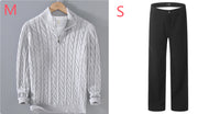 Half-high Neck Thickened Thick Needle Men's Sweater Zip Loose Pullover Knitwear