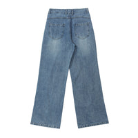 American Street Neutral Loose Retro Light-colored Jeans