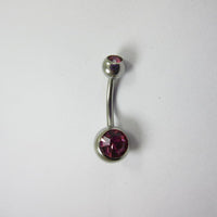Round Inlaid Zircon Belly Button Umbilical Ring