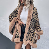 Autumn And Winter New Fur Collar Cape Cardigan For Women