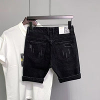 Summer New Patch Slim Fit Denim Cropped Pants