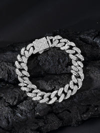 Spring Buckle Cuba Bracelet Alloy Full Diamond