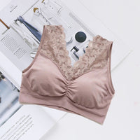 Lace Underwear Wide Shoulder Strap Anti-exposure Plus Size Vest