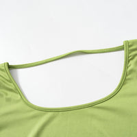 Women's Slim U-neck Backless Shrink Pleated Jumpsuit