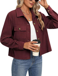 Short Corduroy Button Navel Jacket Short Coat Cross Border