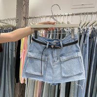A-line Short Denim Skirt Pants