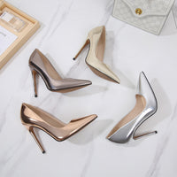 12cm French Small Heel Shoes Plus Size Nude Pointed Night Banquet