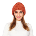Knitted Hat Ladies Winter Pure Color Simple Thick Woolen Hat