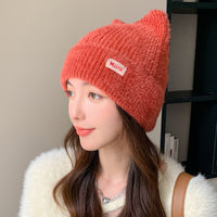 Cute Mink Cat Ears Knitted Hat