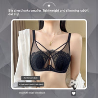 Sexy Cross-Over Lace Bra With Soft Underwire Thin Latex Design That Makes A Fuller Bust Appear Smaller