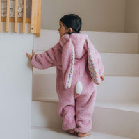 Baby Girl Bunny Jumpsuit Lazy Zipper Newborn Hooded Pajamas