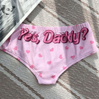 Low-waisted Peach Hip Letter Print Student Girl Briefs