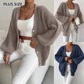 Women's Solid Color Loose-fitting Large Size Knitted Cardigan Sweater