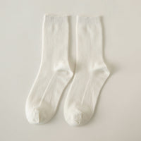 Candy Color Bunching Retro Vertical Stripes Outer Wear Mid-calf Length Socks