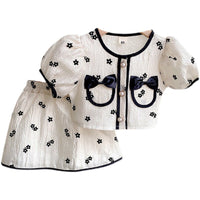 Sweet Style Suit Children's Trendy Short Sleeve Two-piece Set