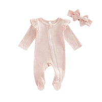 Newborn Baby Zipper Leg Wrap Romper