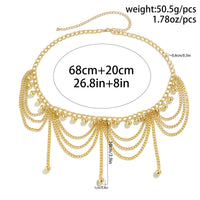 Love Pearl Waist Chain Star Tassel