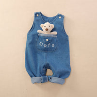 Fashionable Outer Wear Jeans Baby Sleeveless Leotard Outwear